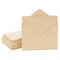 50 Pack Cards and Envelopes 5x7 In for Special Occasions, Wedding, Birthday, Baby Shower Invitations (Blank Inside, Brown Kraft Paper, Fancy Bracket Design)